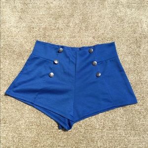 Uptown Royal Blue High Waisted Shorts